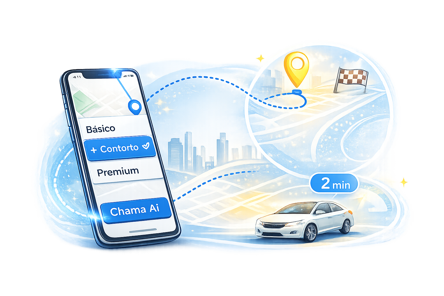 Aplicativo ChamaAí com mapa e rotas